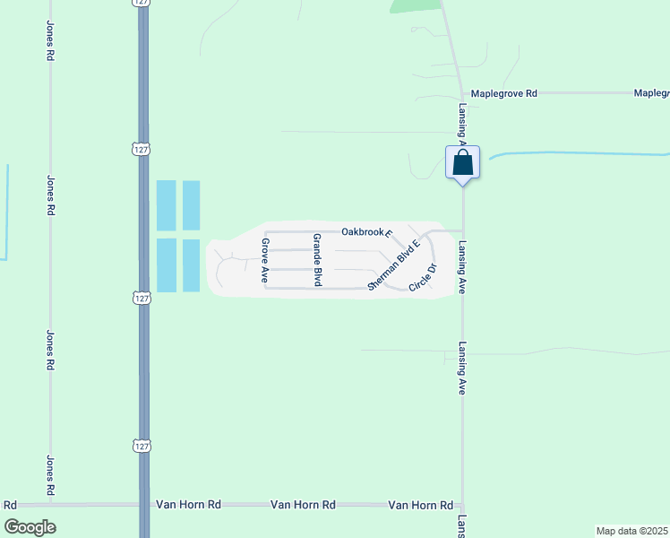 map of restaurants, bars, coffee shops, grocery stores, and more near 1198 White Oak E in Jackson