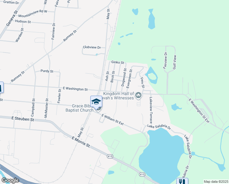 map of restaurants, bars, coffee shops, grocery stores, and more near 6922 East Washington Street Extension in Bath