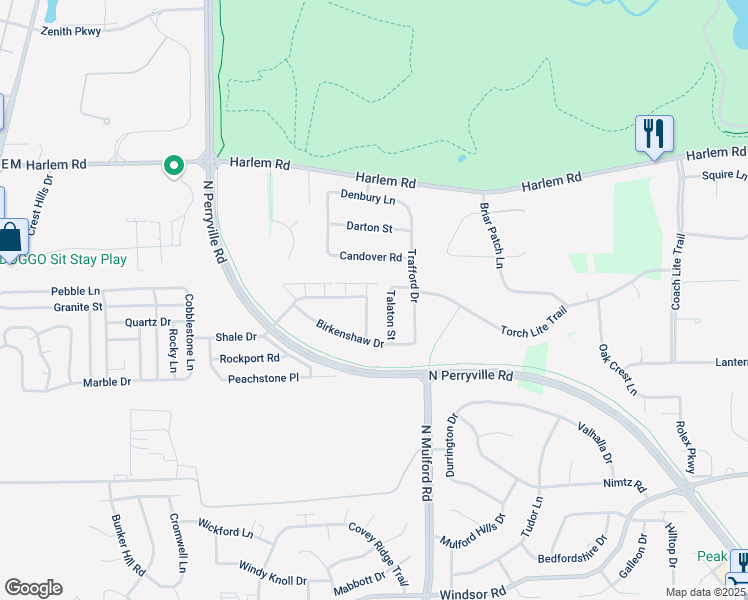 map of restaurants, bars, coffee shops, grocery stores, and more near 5064 Talaton Street in Loves Park