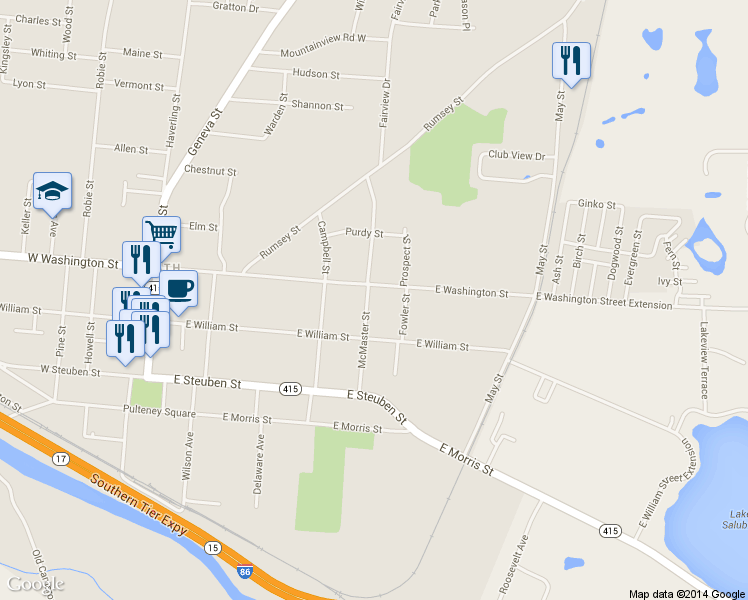 map of restaurants, bars, coffee shops, grocery stores, and more near 112 McMaster Street in Bath