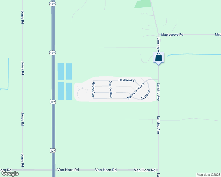 map of restaurants, bars, coffee shops, grocery stores, and more near 1198 White Oak E in Jackson