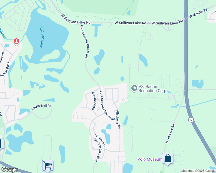 map of restaurants, bars, coffee shops, grocery stores, and more near 32494 Allegheny Way in McHenry