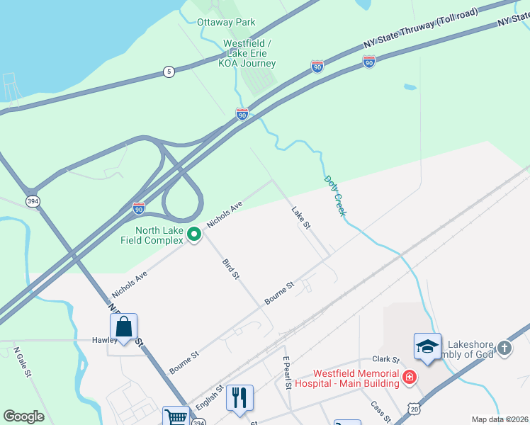 map of restaurants, bars, coffee shops, grocery stores, and more near in Westfield