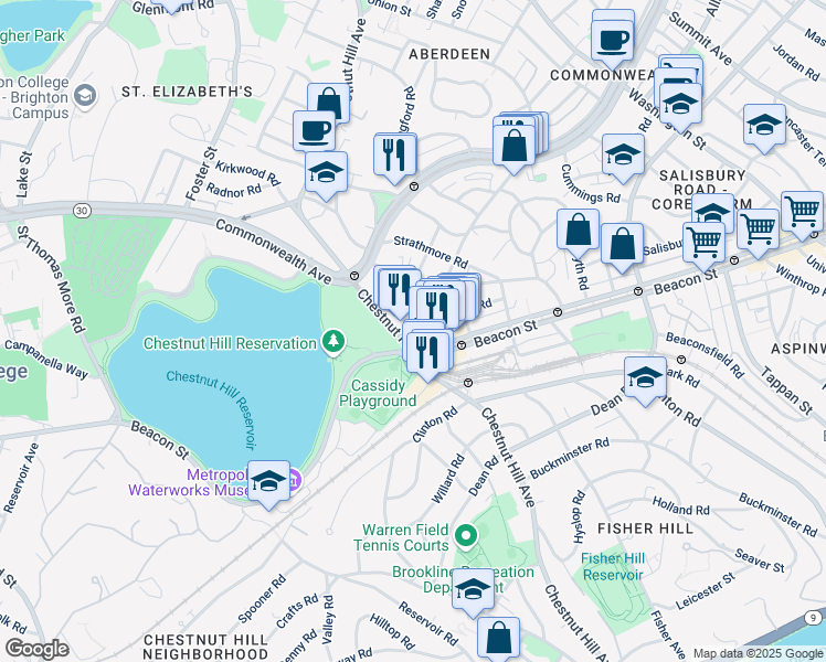 map of restaurants, bars, coffee shops, grocery stores, and more near in 