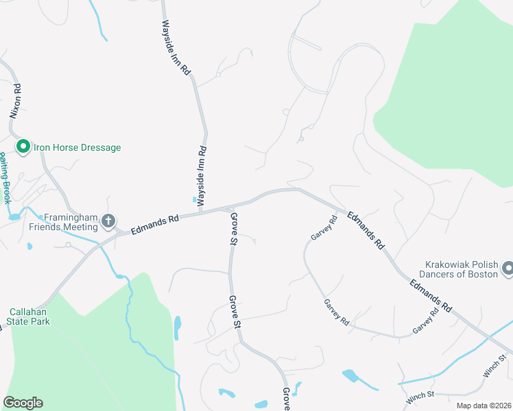 map of restaurants, bars, coffee shops, grocery stores, and more near 1173 Grove Street in Framingham