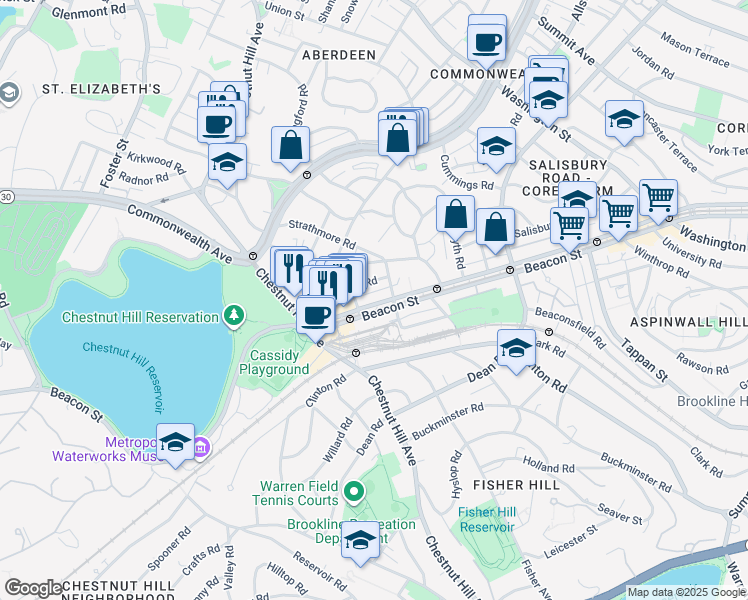 map of restaurants, bars, coffee shops, grocery stores, and more near in 