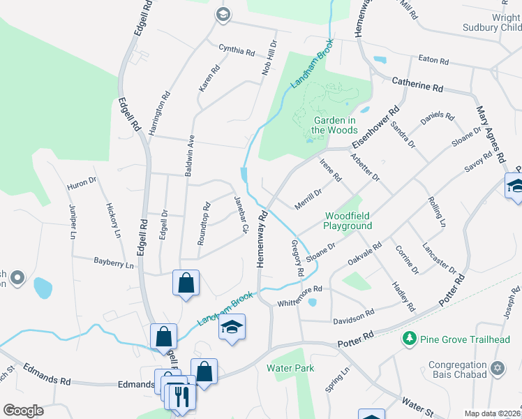 map of restaurants, bars, coffee shops, grocery stores, and more near 66 Hemenway Road in Framingham