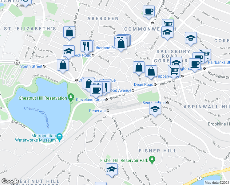 map of restaurants, bars, coffee shops, grocery stores, and more near in 