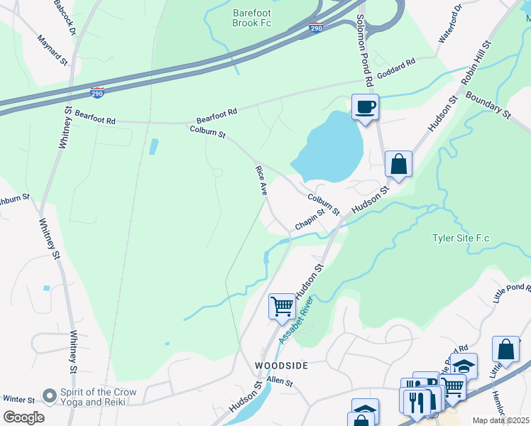 map of restaurants, bars, coffee shops, grocery stores, and more near 262 Rice Avenue in Northborough