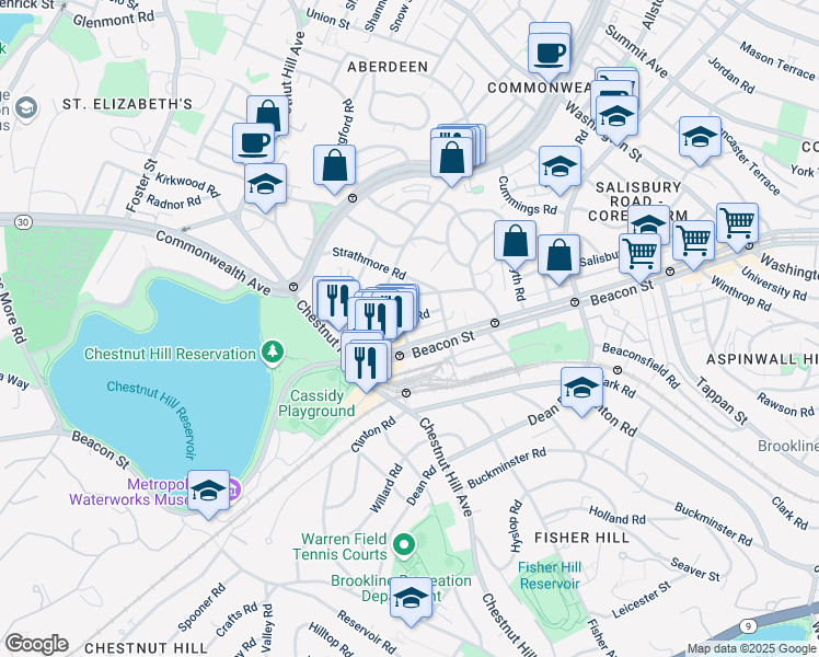 map of restaurants, bars, coffee shops, grocery stores, and more near in 