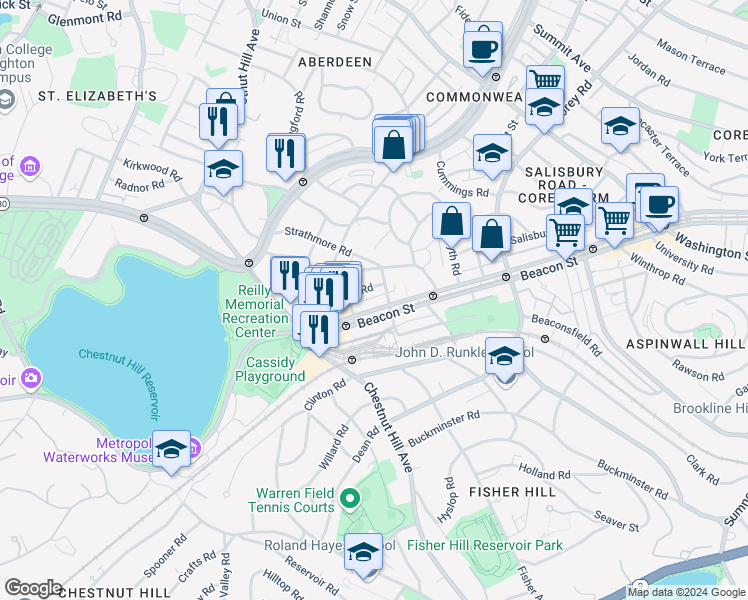 map of restaurants, bars, coffee shops, grocery stores, and more near in 