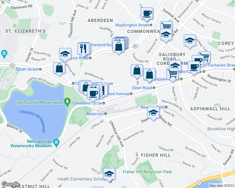 map of restaurants, bars, coffee shops, grocery stores, and more near in 