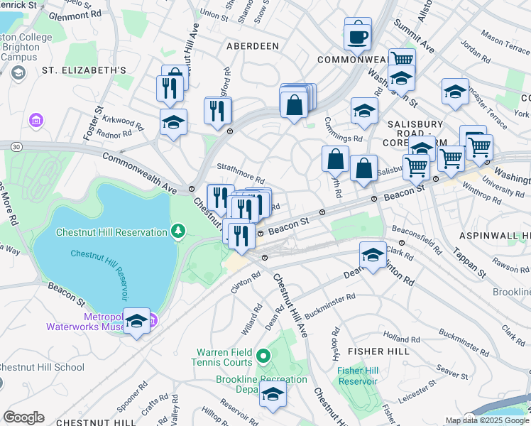 map of restaurants, bars, coffee shops, grocery stores, and more near in 