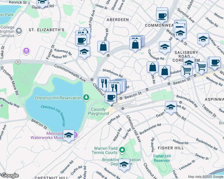 map of restaurants, bars, coffee shops, grocery stores, and more near 22 Sutherland Rd in Brighton