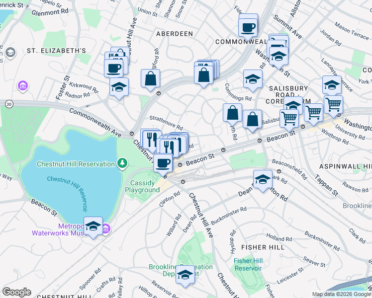 map of restaurants, bars, coffee shops, grocery stores, and more near in 