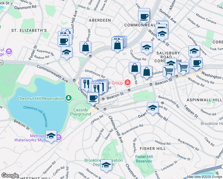 map of restaurants, bars, coffee shops, grocery stores, and more near in 