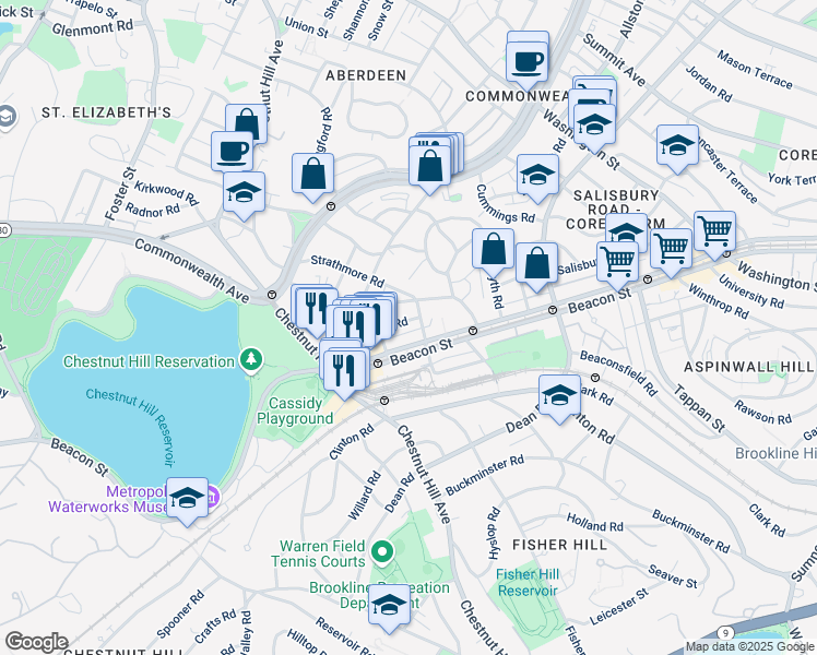 map of restaurants, bars, coffee shops, grocery stores, and more near in 