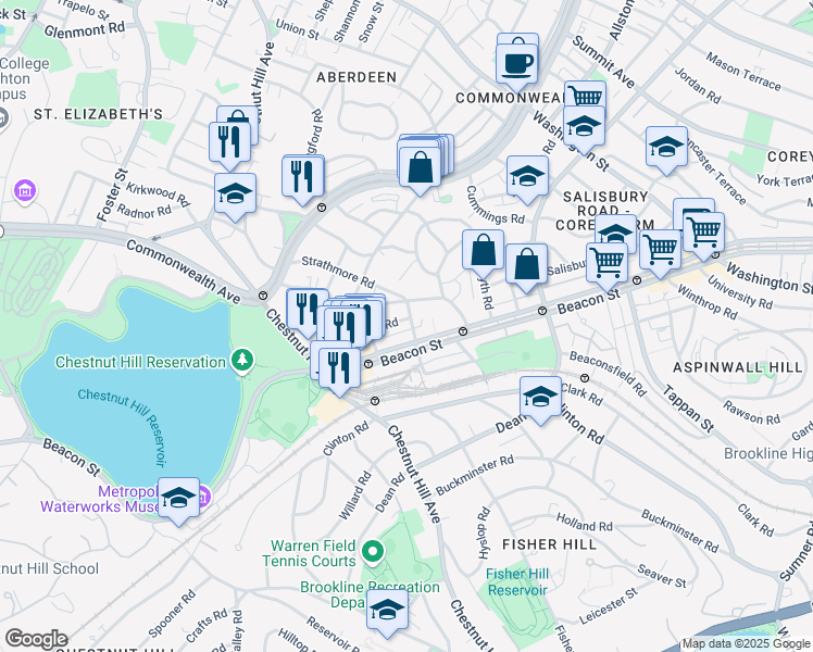 map of restaurants, bars, coffee shops, grocery stores, and more near in 