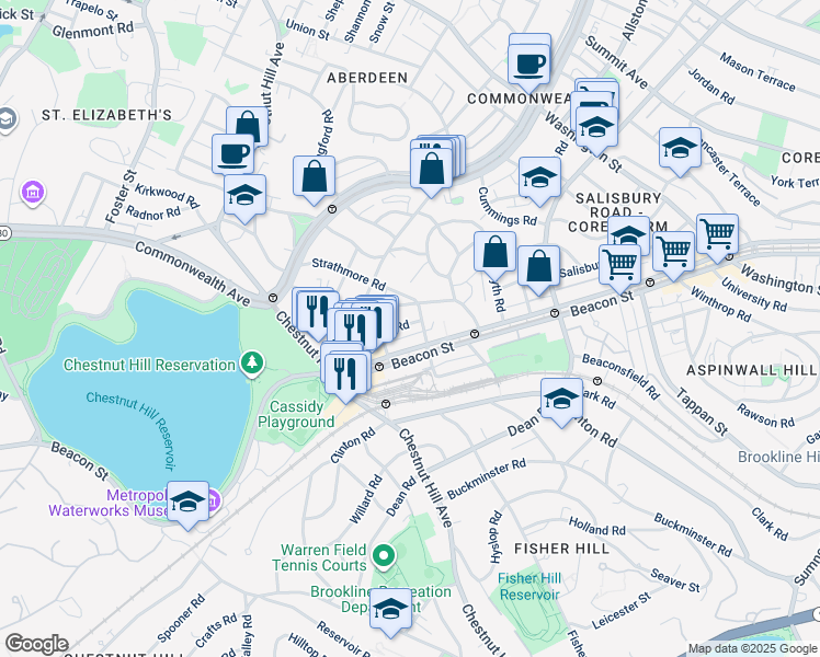 map of restaurants, bars, coffee shops, grocery stores, and more near in 