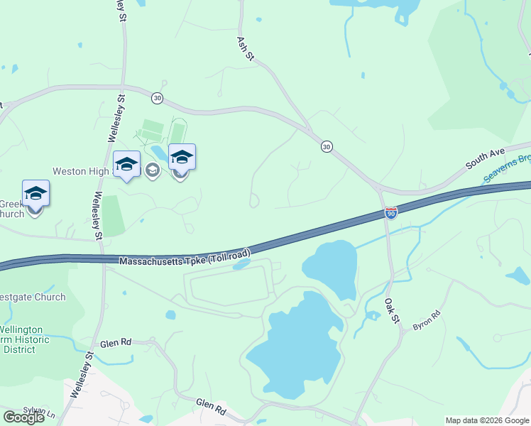map of restaurants, bars, coffee shops, grocery stores, and more near 26 Candleberry Lane in Weston