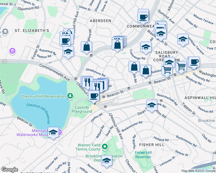 map of restaurants, bars, coffee shops, grocery stores, and more near in 