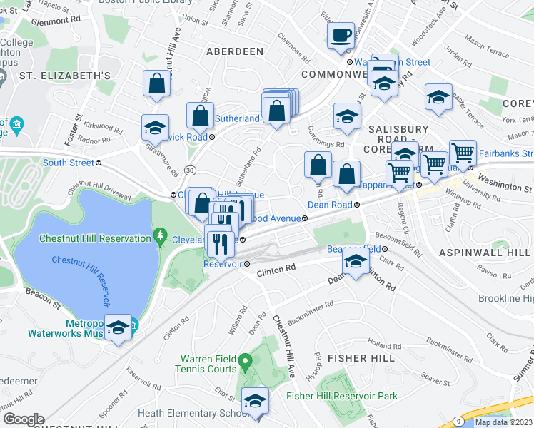 map of restaurants, bars, coffee shops, grocery stores, and more near 4 Orkney Road in Boston