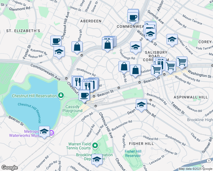 map of restaurants, bars, coffee shops, grocery stores, and more near in 