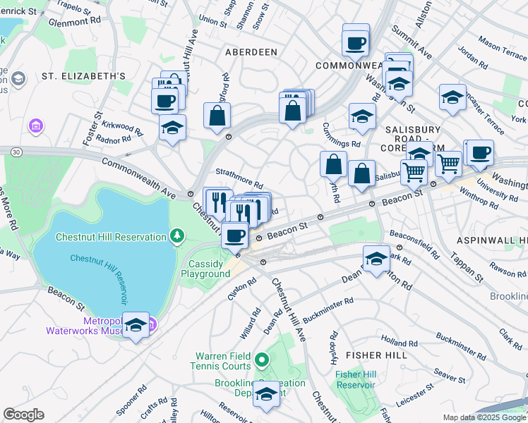 map of restaurants, bars, coffee shops, grocery stores, and more near in 
