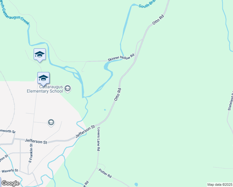 map of restaurants, bars, coffee shops, grocery stores, and more near 7787 Otto Road in Cattaraugus