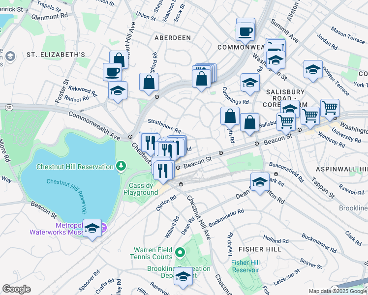 map of restaurants, bars, coffee shops, grocery stores, and more near in 