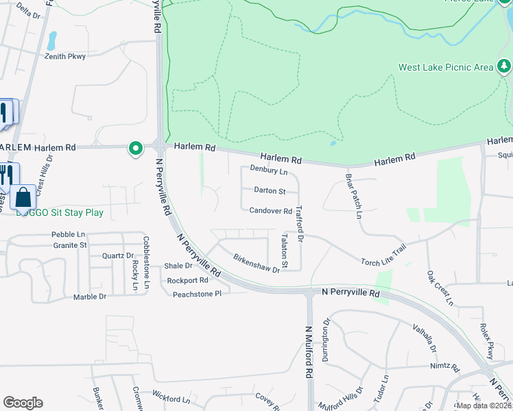 map of restaurants, bars, coffee shops, grocery stores, and more near 5846 Candover Road in Loves Park