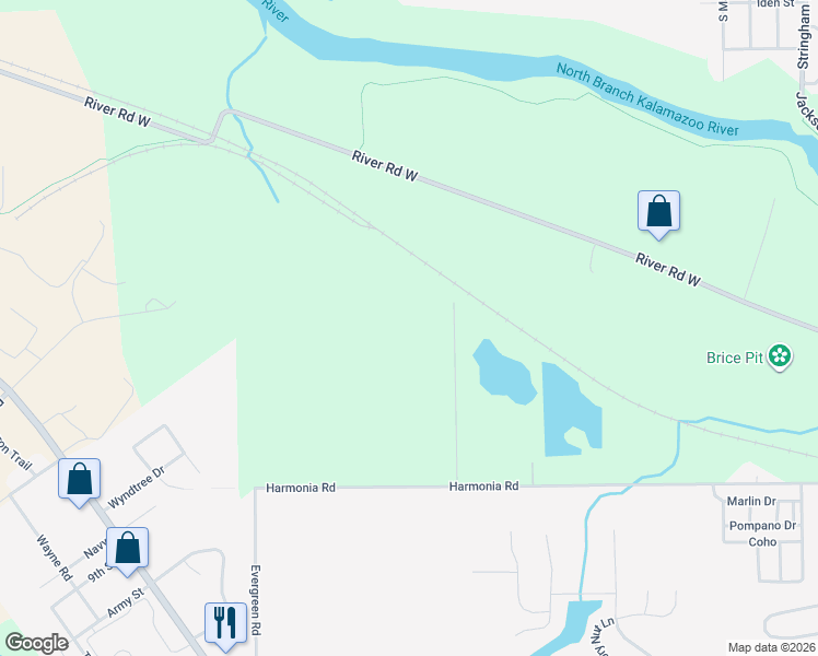 map of restaurants, bars, coffee shops, grocery stores, and more near 193 Ellis Road in Battle Creek