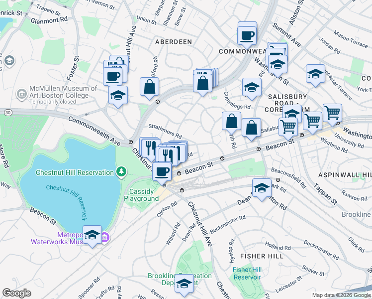 map of restaurants, bars, coffee shops, grocery stores, and more near in 