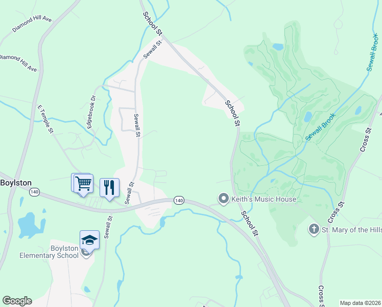 map of restaurants, bars, coffee shops, grocery stores, and more near in Boylston