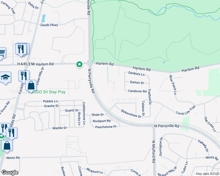 map of restaurants, bars, coffee shops, grocery stores, and more near 5776 Jackie's Drive in Loves Park