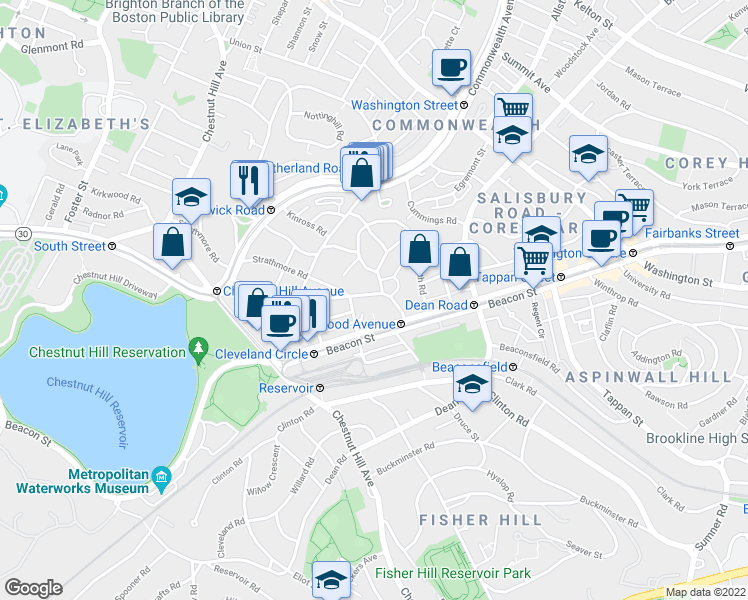 map of restaurants, bars, coffee shops, grocery stores, and more near in 