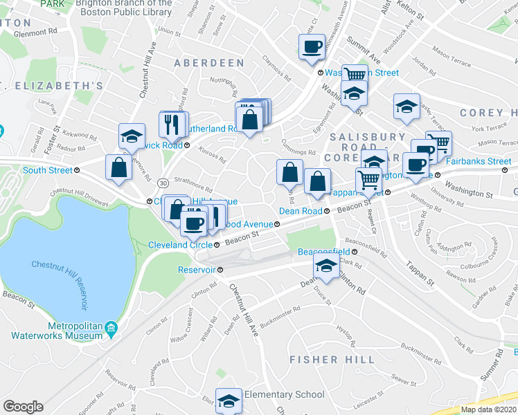 map of restaurants, bars, coffee shops, grocery stores, and more near in 