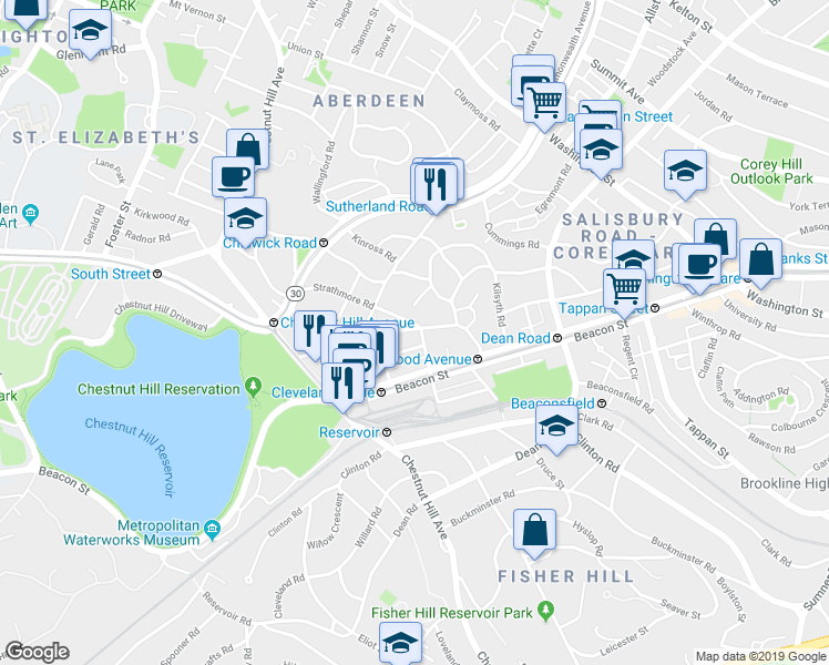 map of restaurants, bars, coffee shops, grocery stores, and more near in 