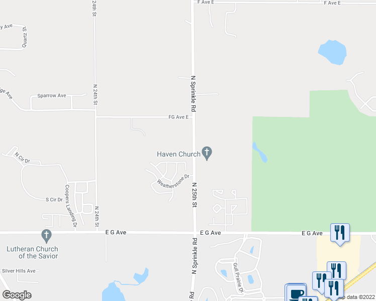 map of restaurants, bars, coffee shops, grocery stores, and more near 5443 Beardsley Drive in Kalamazoo