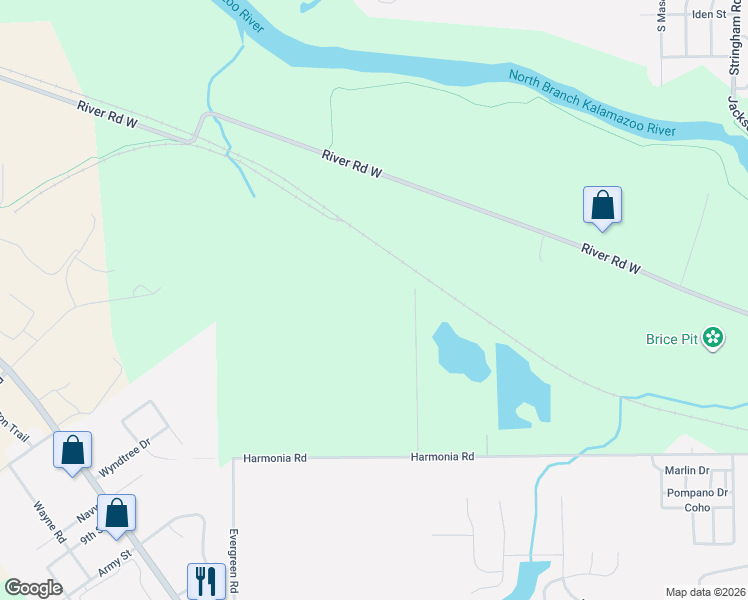 map of restaurants, bars, coffee shops, grocery stores, and more near 193 Ellis Road in Battle Creek