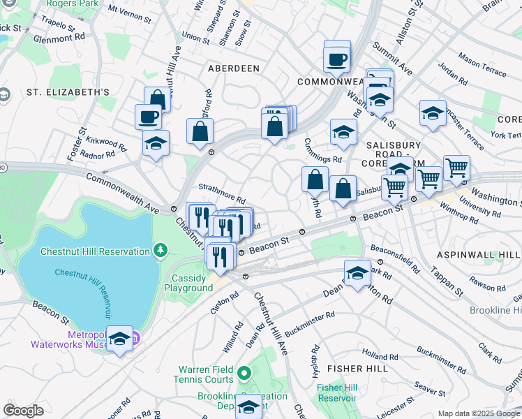 map of restaurants, bars, coffee shops, grocery stores, and more near in 