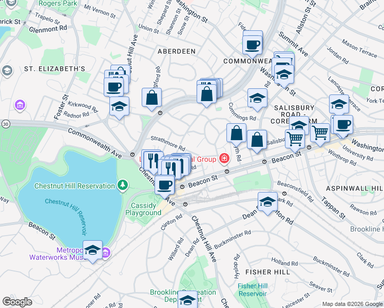 map of restaurants, bars, coffee shops, grocery stores, and more near in 