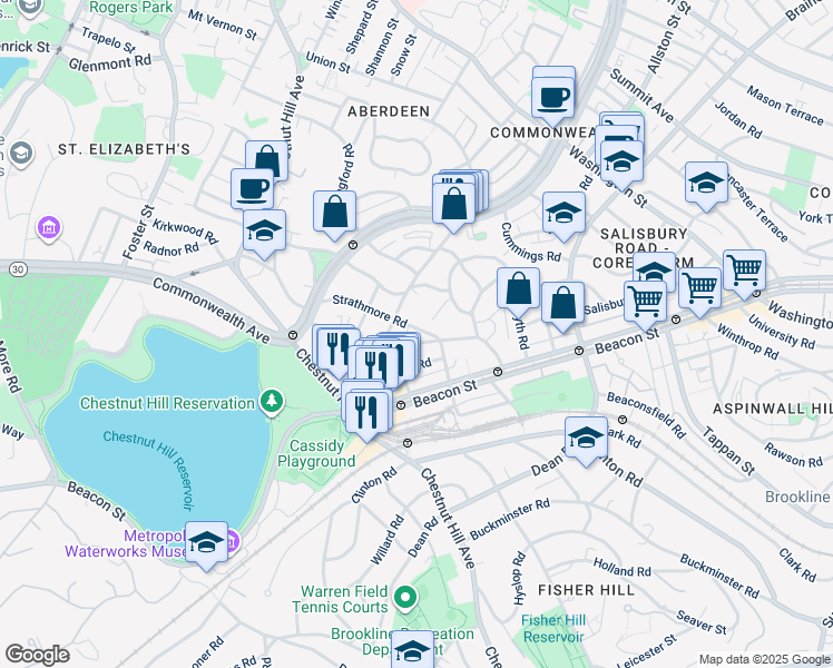 map of restaurants, bars, coffee shops, grocery stores, and more near in 