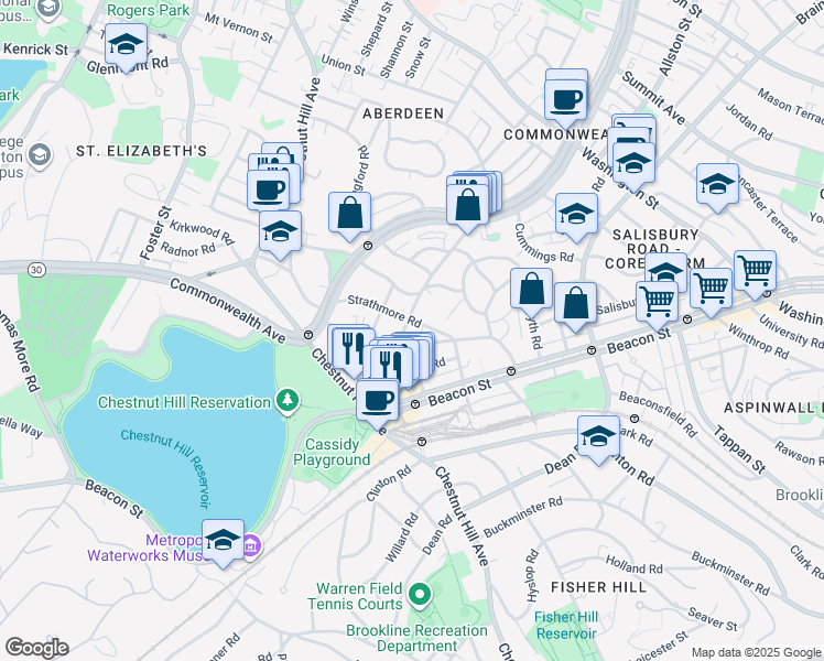 map of restaurants, bars, coffee shops, grocery stores, and more near in 