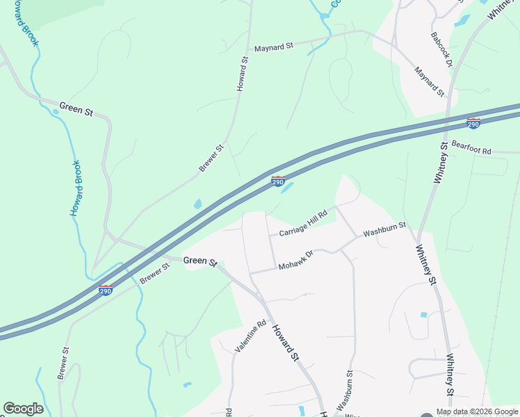 map of restaurants, bars, coffee shops, grocery stores, and more near 164 Carriage Hill Road in Northborough