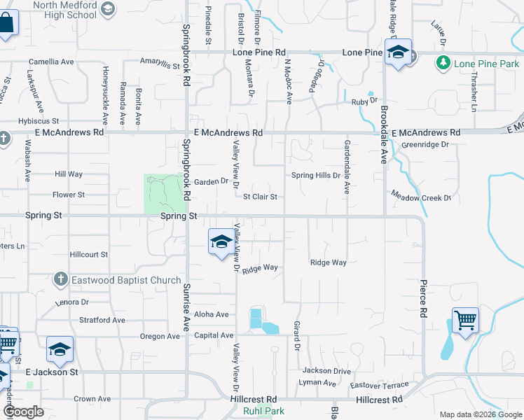 map of restaurants, bars, coffee shops, grocery stores, and more near 1936 Saint Clair Street in Medford