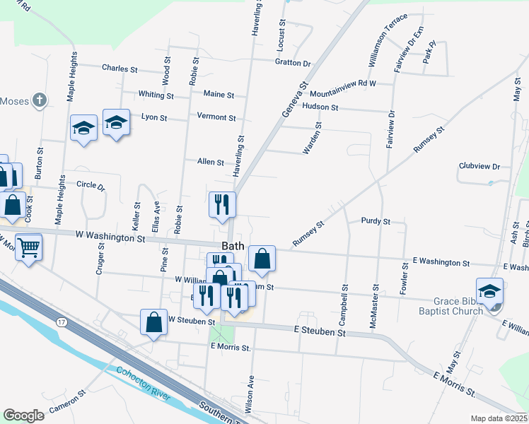 map of restaurants, bars, coffee shops, grocery stores, and more near 11 Elm Street in Bath