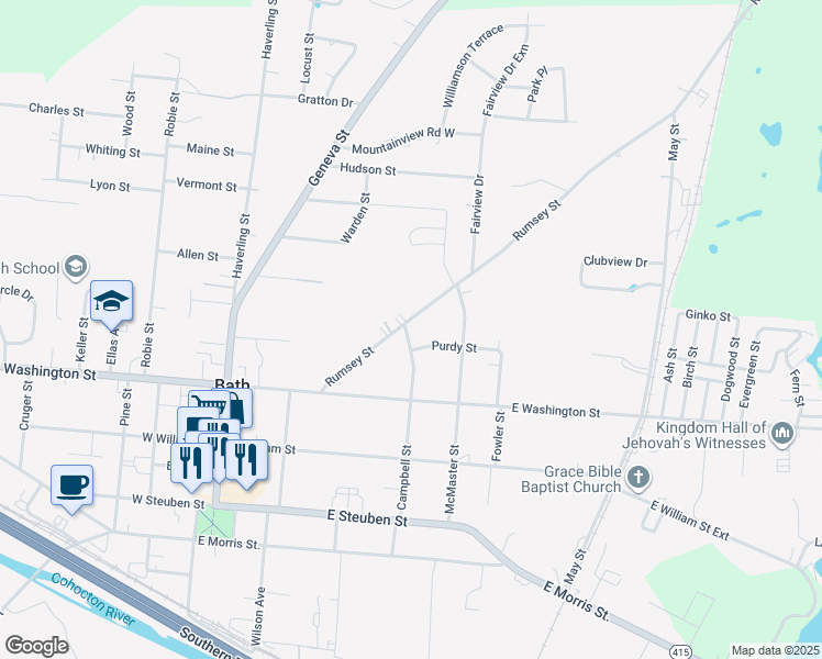map of restaurants, bars, coffee shops, grocery stores, and more near 31 Rumsey Street in Bath