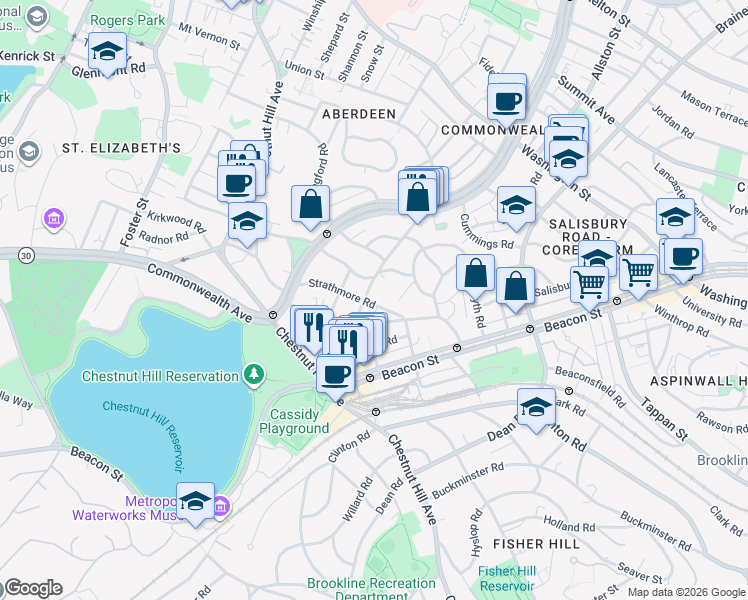 map of restaurants, bars, coffee shops, grocery stores, and more near in 