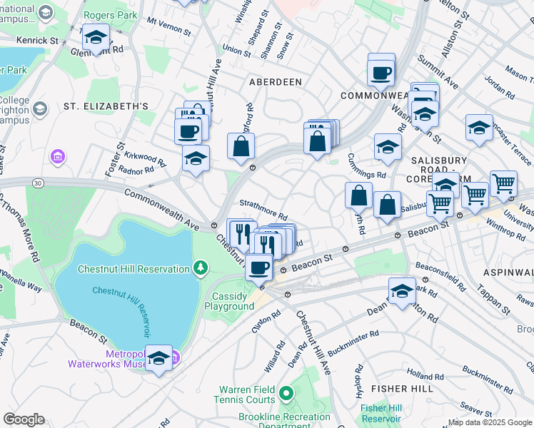 map of restaurants, bars, coffee shops, grocery stores, and more near in 